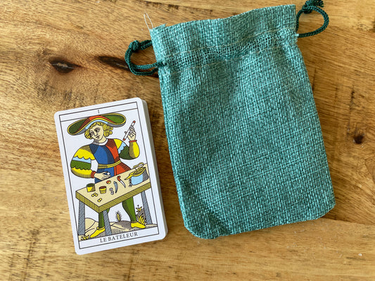 Mini Tarot de Marseille 22 Major Arcana Pocket Size 8x5 cm in Pouch